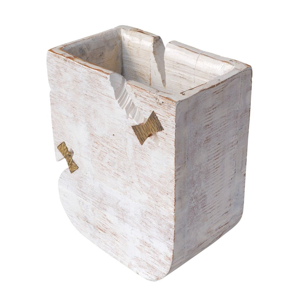 White Wood Pot Planter