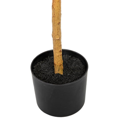 Set Of Two 84" Green Artificial Olive Trees in a Black Pot