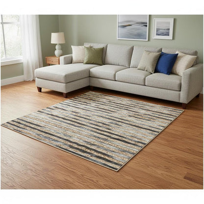 Wool Striped Hand Braided Area Rug