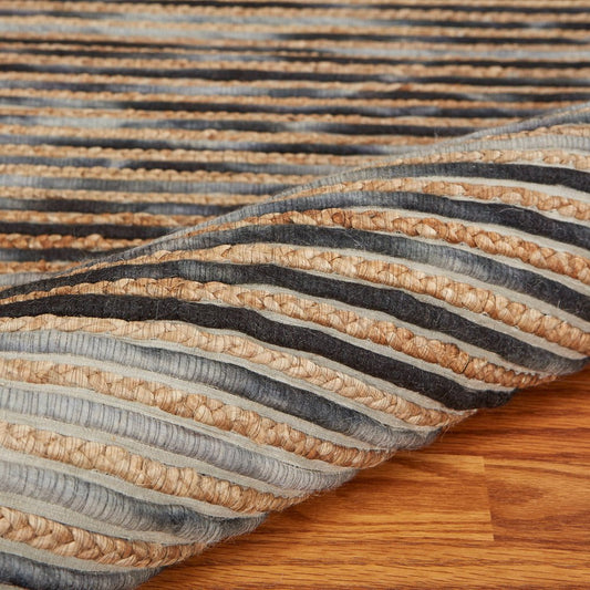 Wool Striped Hand Braided Area Rug