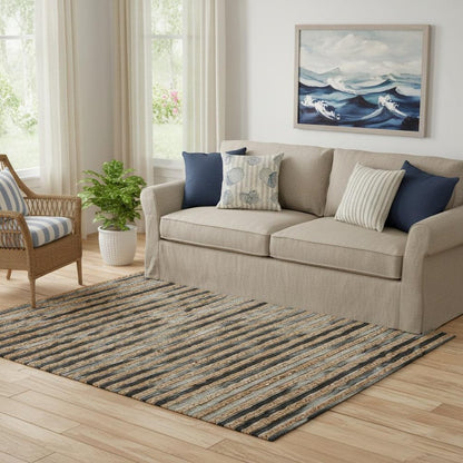Wool Striped Hand Braided Area Rug