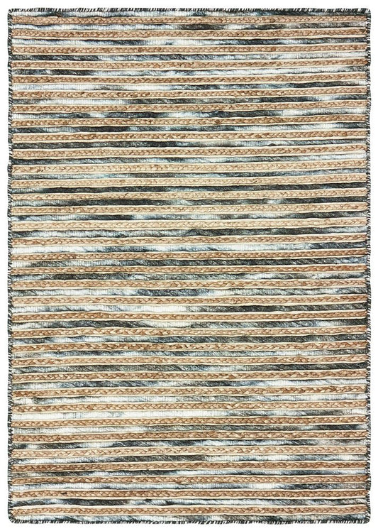 Wool Striped Hand Braided Area Rug