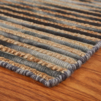 Wool Striped Hand Braided Area Rug