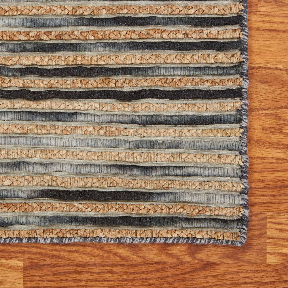 Wool Striped Hand Braided Area Rug