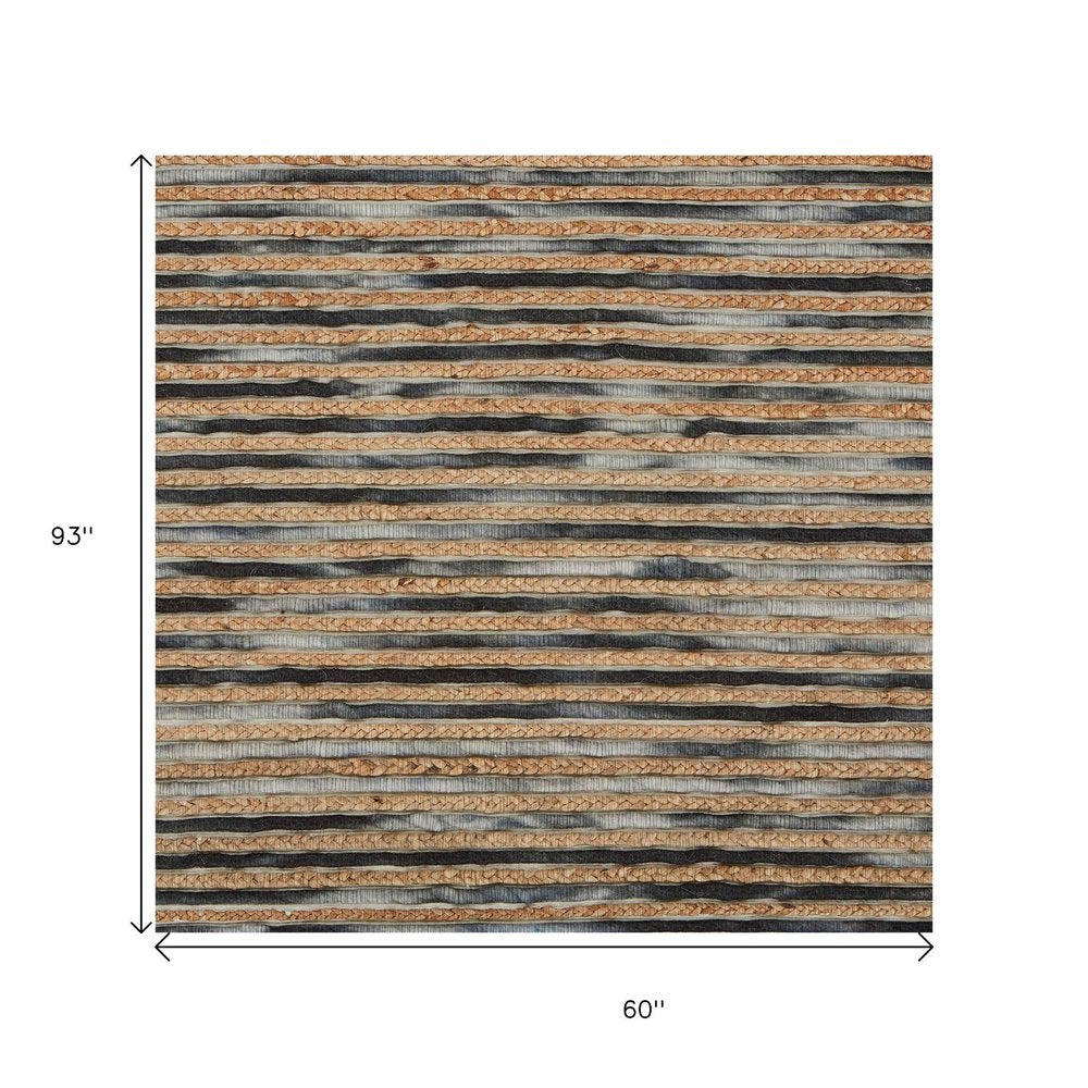 Wool Striped Hand Braided Area Rug