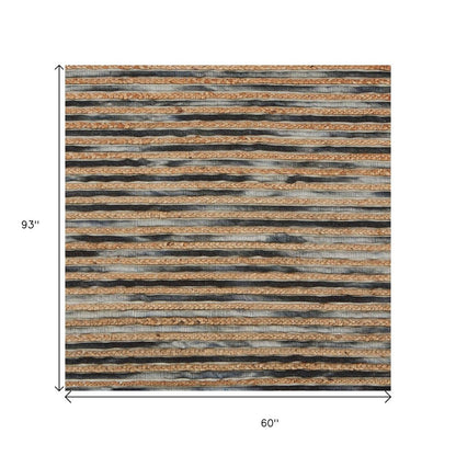 Wool Striped Hand Braided Area Rug