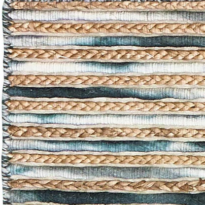 Wool Striped Hand Braided Area Rug