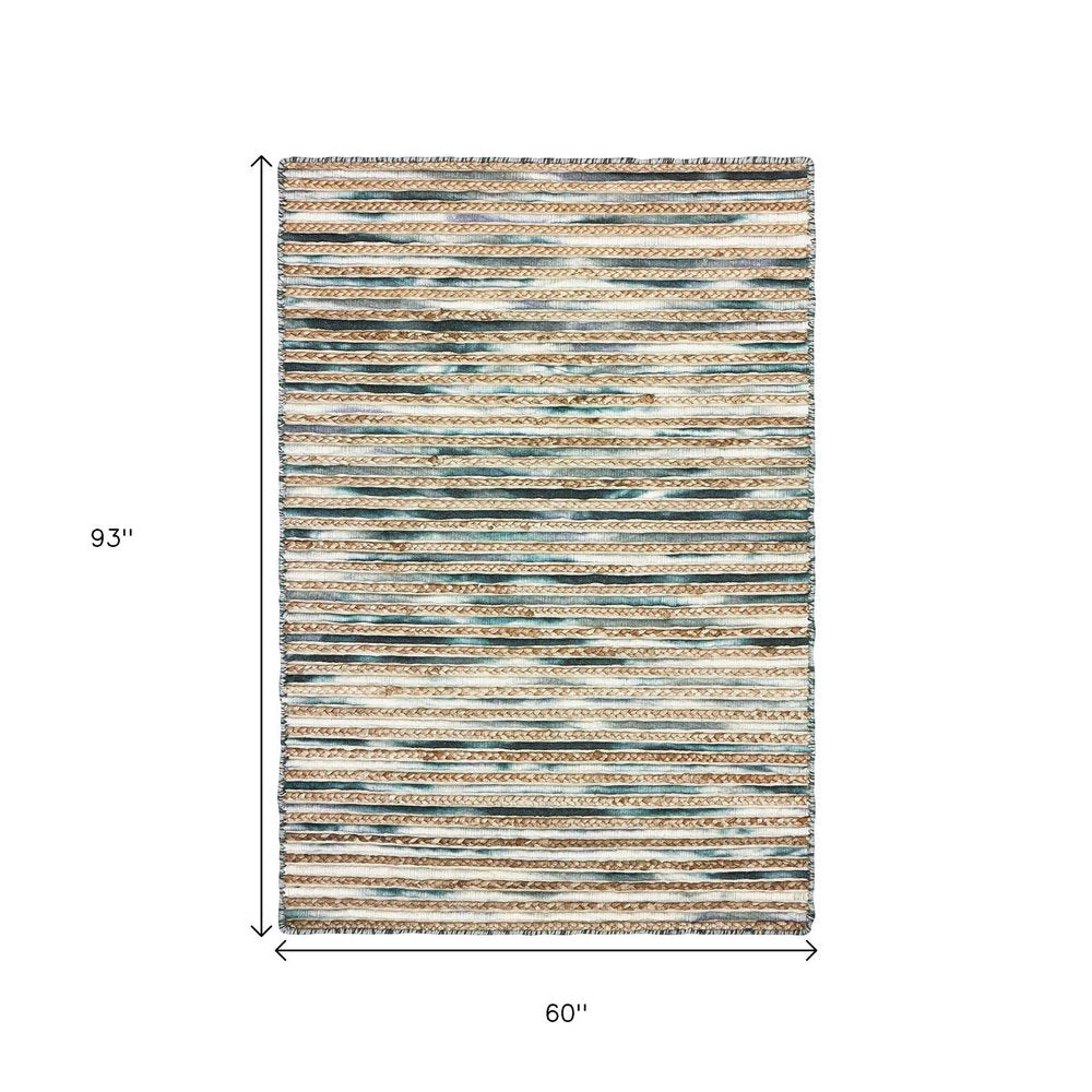 Wool Striped Hand Braided Area Rug