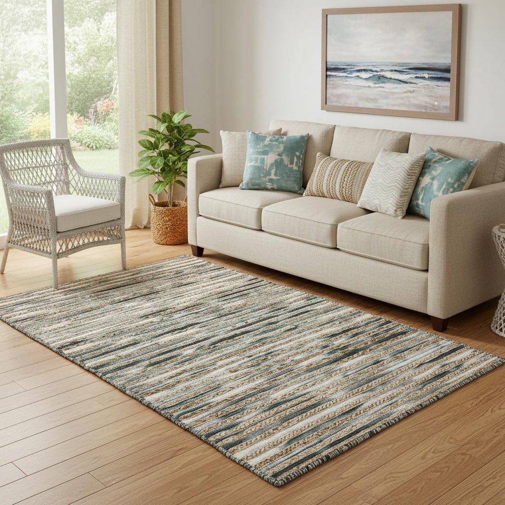 Wool Striped Hand Braided Area Rug