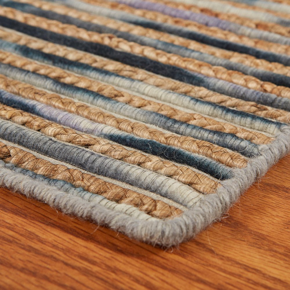 Wool Striped Hand Braided Area Rug