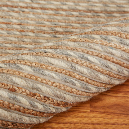Wool Striped Hand Braided Area Rug