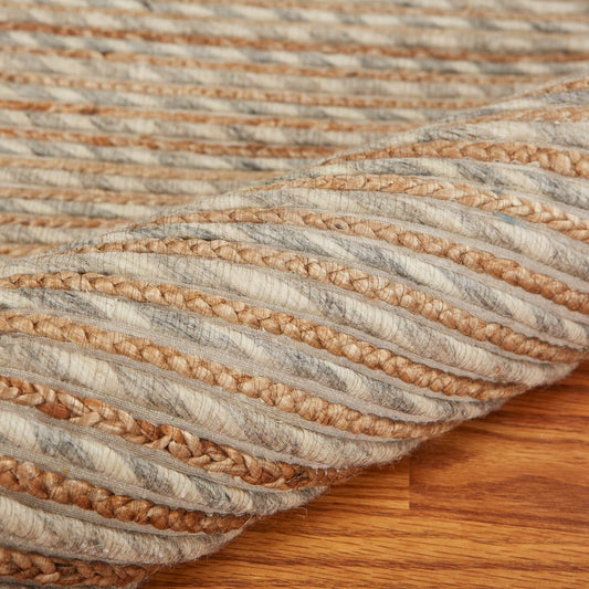 Wool Striped Hand Braided Area Rug