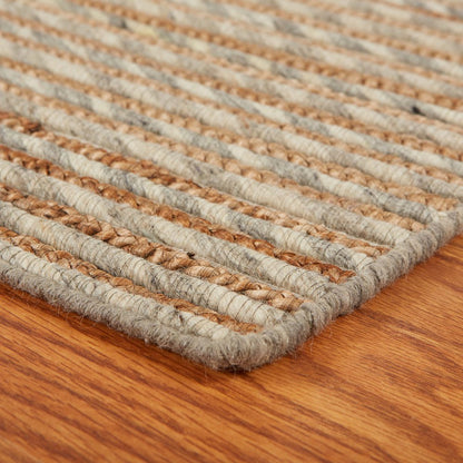 Wool Striped Hand Braided Area Rug