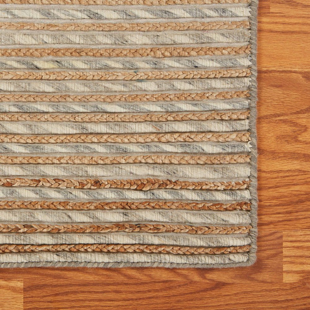 Wool Striped Hand Braided Area Rug