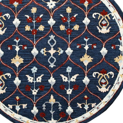 Wool Trellis Hand Tufted Round Rug