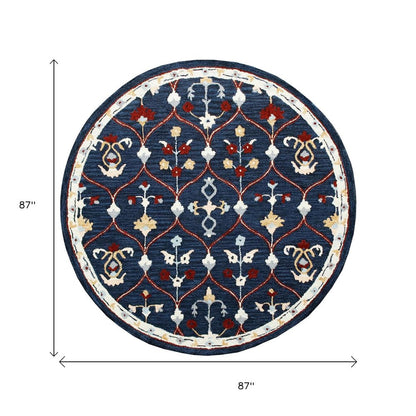 Wool Trellis Hand Tufted Round Rug