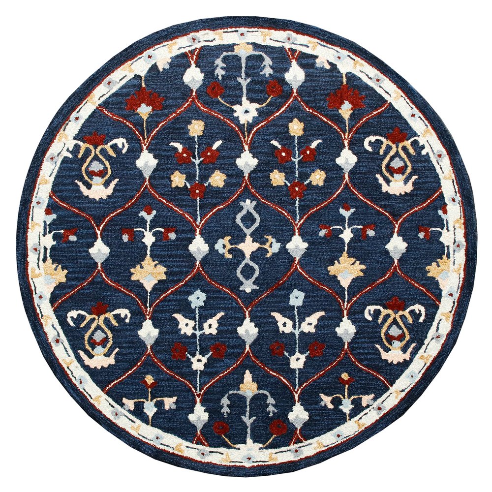 Wool Trellis Hand Tufted Round Rug