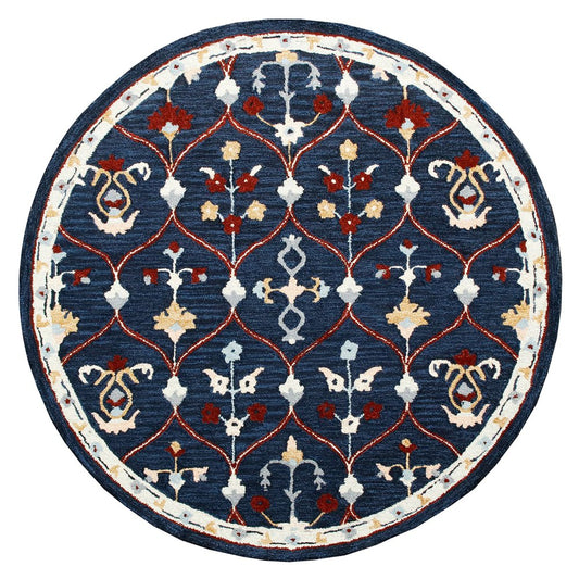 Wool Trellis Hand Tufted Round Rug
