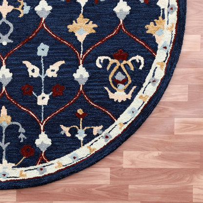 Wool Trellis Hand Tufted Round Rug
