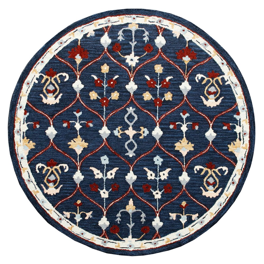 Wool Trellis Hand Tufted Round Rug