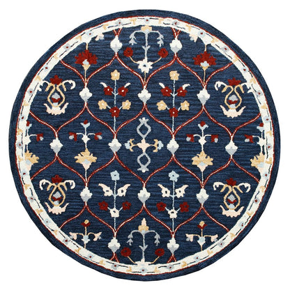 Wool Trellis Hand Tufted Round Rug