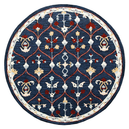 Wool Trellis Hand Tufted Round Rug