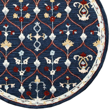 Wool Trellis Hand Tufted Round Rug