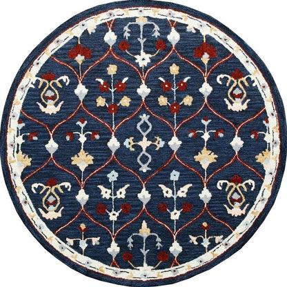 Wool Trellis Hand Tufted Round Rug