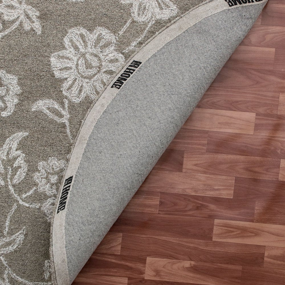 Wool Floral Hand Tufted Round Rug