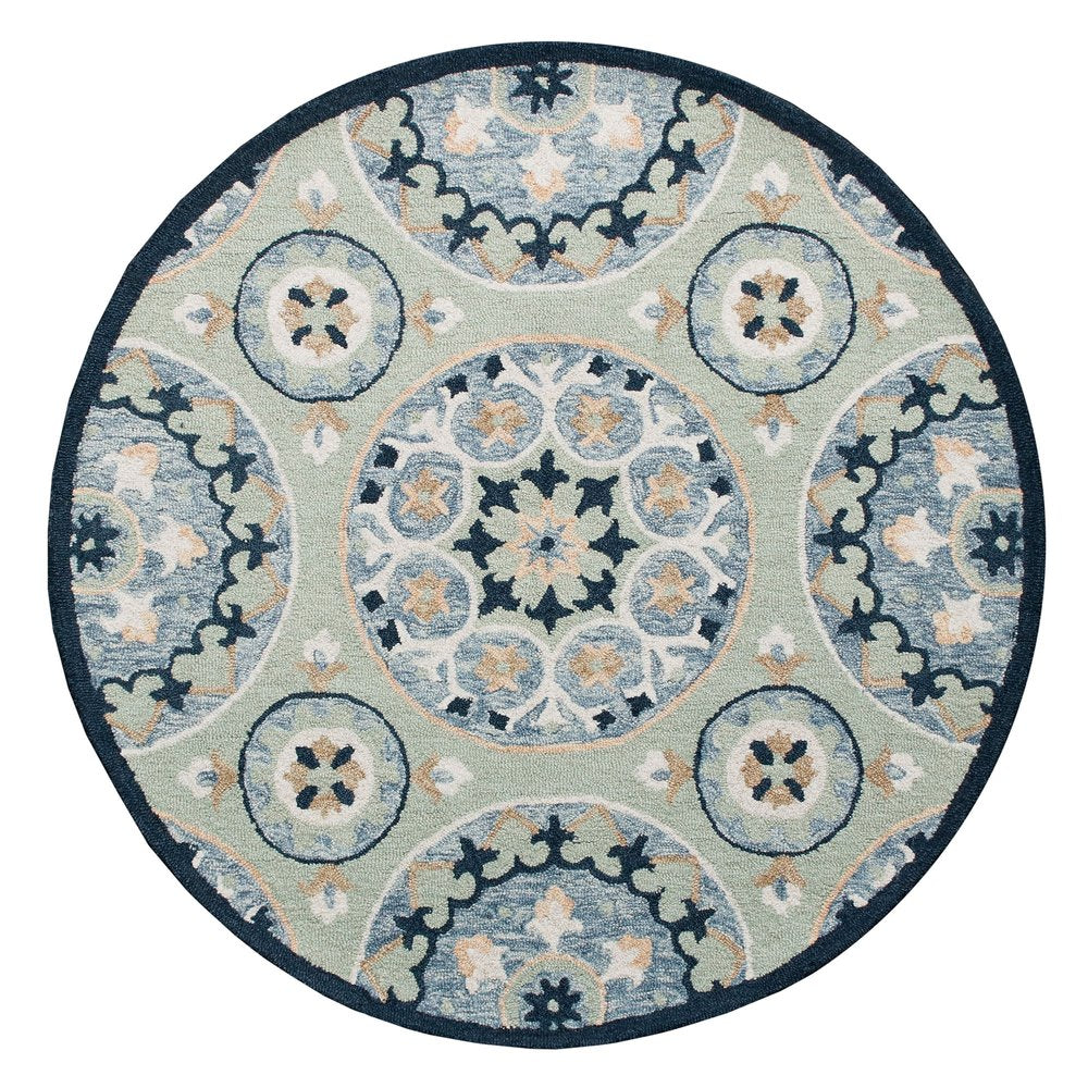 Wool Floral Hand Tufted Round Rug