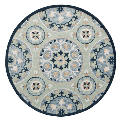 Wool Floral Hand Tufted Round Rug