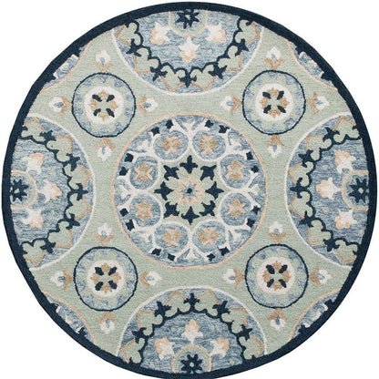 Wool Floral Hand Tufted Round Rug
