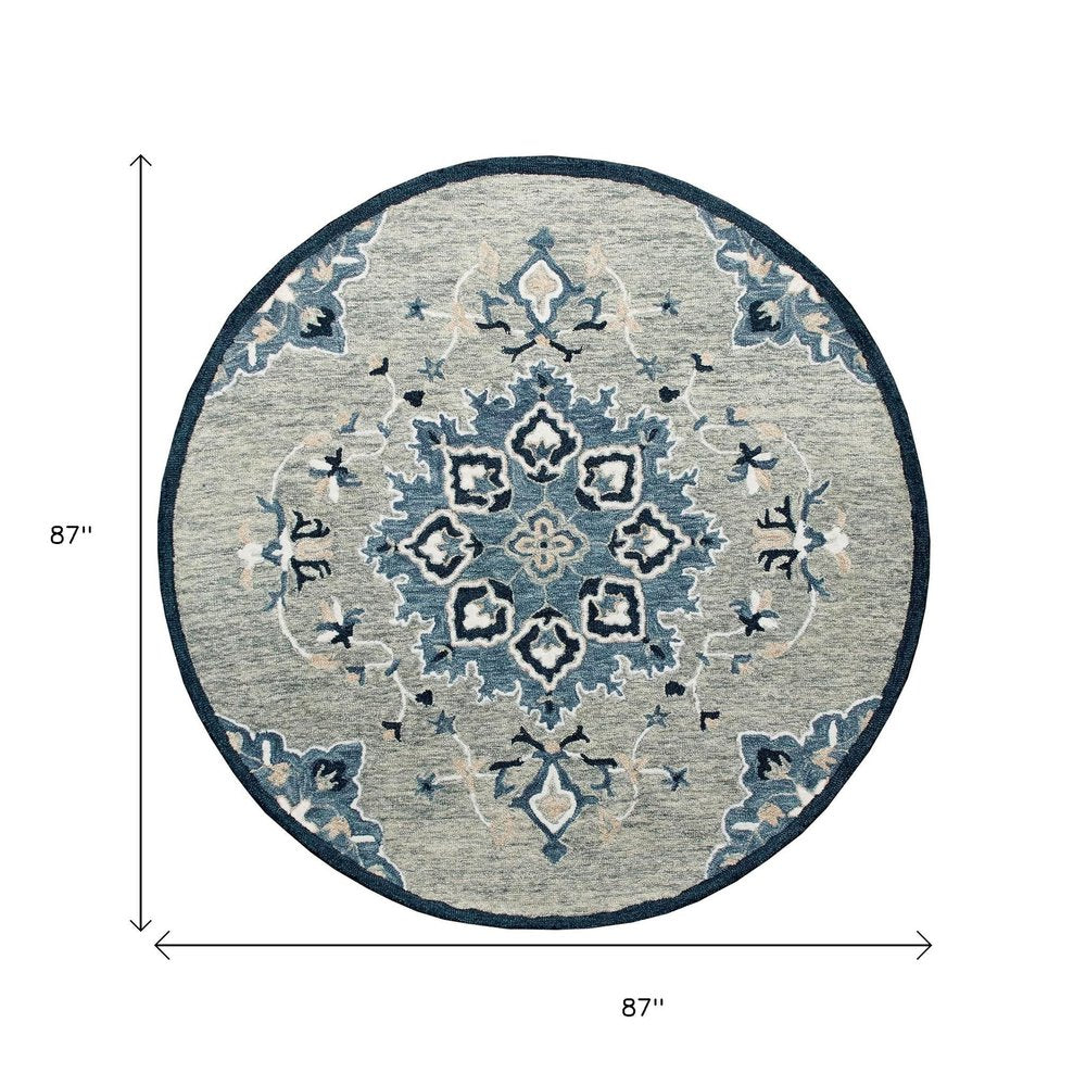 Wool Medallion Hand Tufted Round Rug