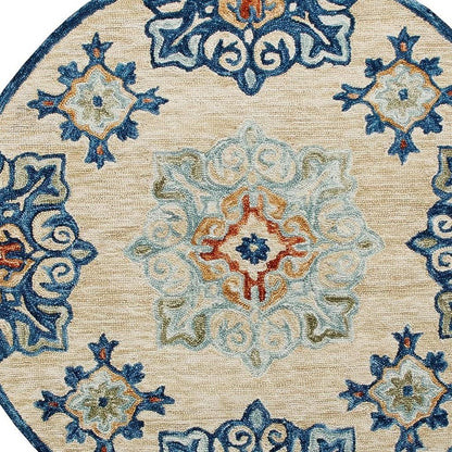 Wool Medallion Hand Tufted Round Rug