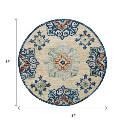 Wool Medallion Hand Tufted Round Rug