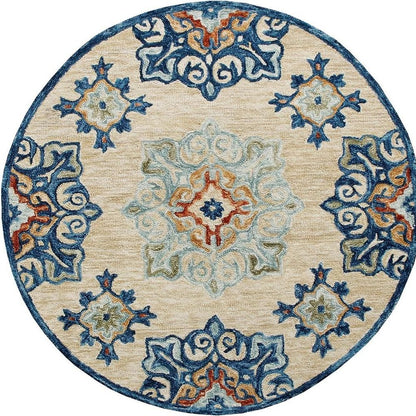 Wool Medallion Hand Tufted Washable Round Rug