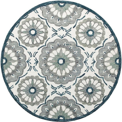 Wool Floral Hand Tufted Washable Round Rug