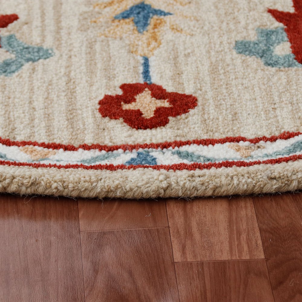 Wool Medallion Hand Tufted Washable Round Rug