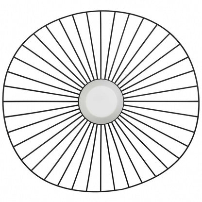 34" Black Aluminum Geometric Wavy LED Dimmable Outdoor Hanging Light