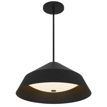 22" Black Aluminum Geometric LED Dimmable Outdoor Pendent Hanging Light