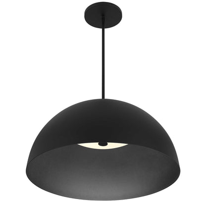 24" Black Aluminum Dome LED Dimmable Outdoor Pendent Hanging Light