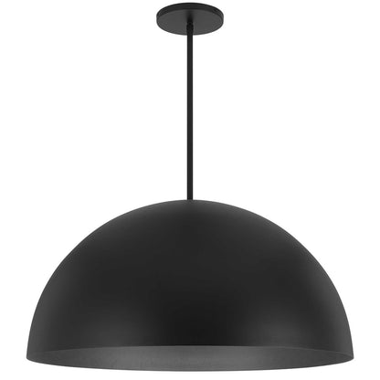 32" Black Aluminum Dome LED Dimmable Outdoor Pendent Hanging Light