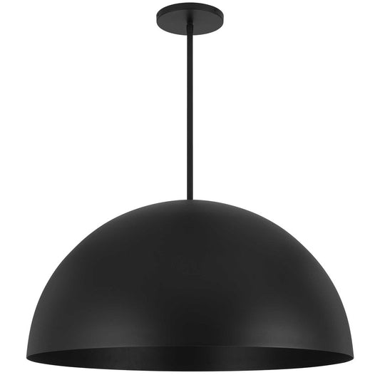 32" Black Aluminum Dome LED Dimmable Outdoor Pendent Hanging Light