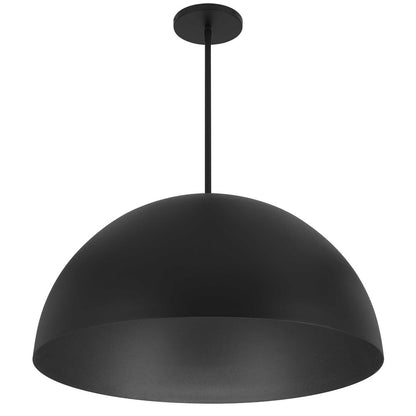 32" Black Aluminum Dome LED Dimmable Outdoor Pendent Hanging Light