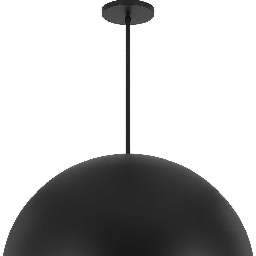 32" Black Aluminum Dome LED Dimmable Outdoor Pendent Hanging Light