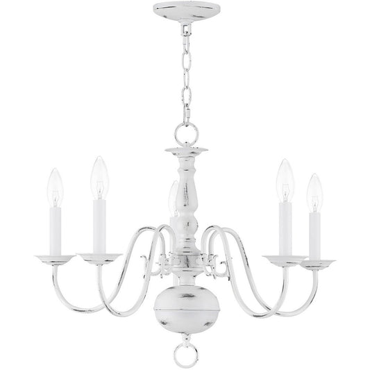 Five Light Dimmable Chandelier With Shades