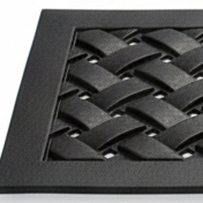 Set Of Six Black Lattice Outdoor Rubber Stair Treads