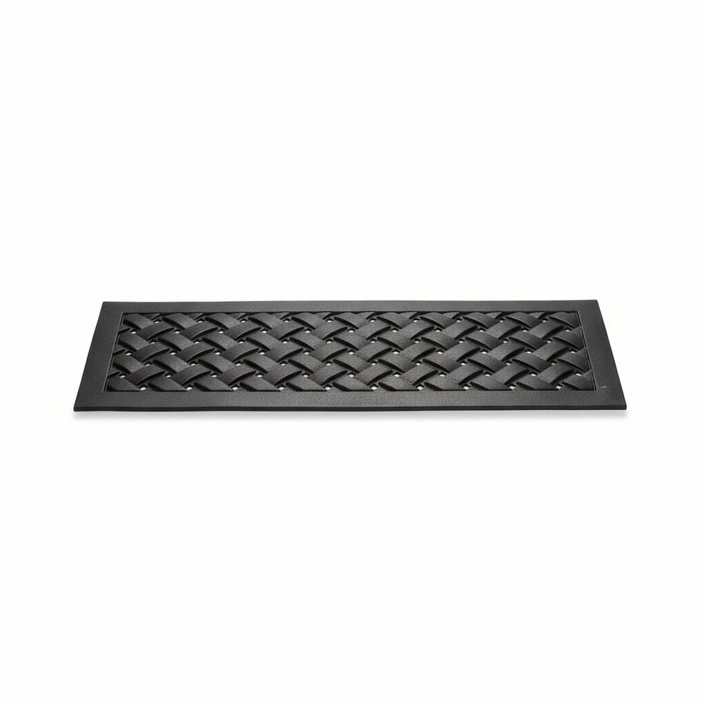 Set Of Six Black Lattice Outdoor Rubber Stair Treads