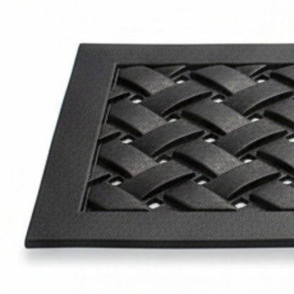Set Of Six Black Lattice Outdoor Rubber Stair Treads