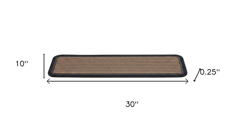 Set Of Six Black And Natural Polypropylene And Rubber Stair Treads